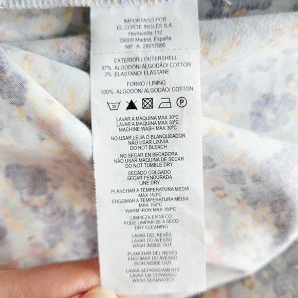 Easy Wear Floral Strapless Dress Blue Cotton EU 38 (Spain) S - Picture 7 of 10